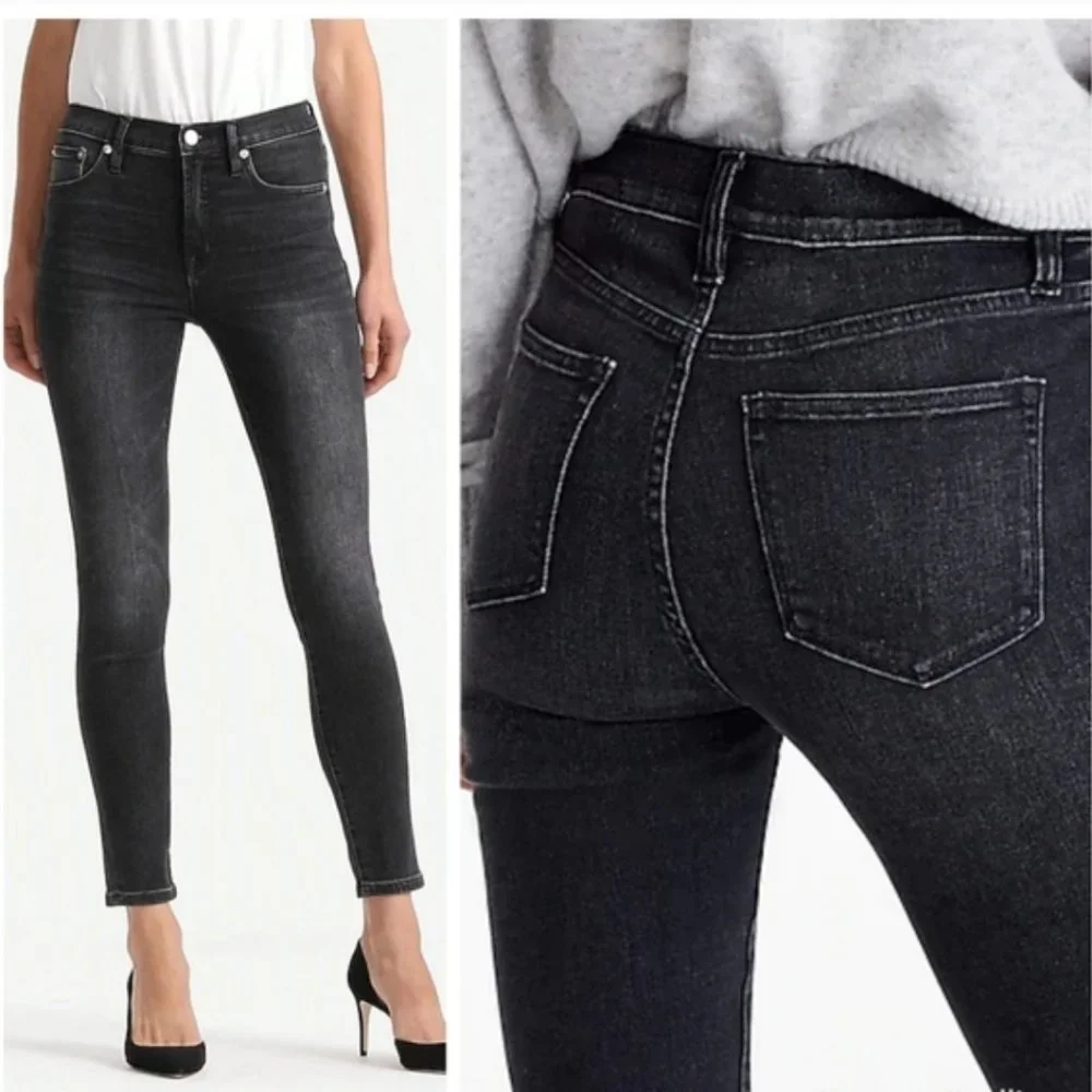 J. Crew 9" High-Rise Toothpick Jeans - Charcoal Wash - Size 28T - Like New